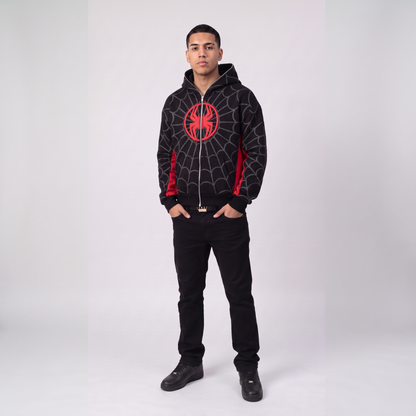Webbed Full Face Zip-Up Hoodie